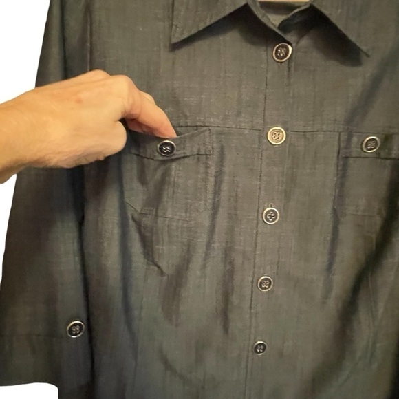 Laura Plus Size 18 Blue Heathered Short Sleeved,Button Up-Career Wear,Jacket - Picture 3 of 10